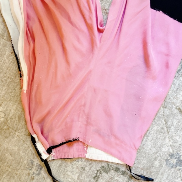 SWF Wide Leg Flowy Pants Pink Combo Graphic - Picture 10 of 12